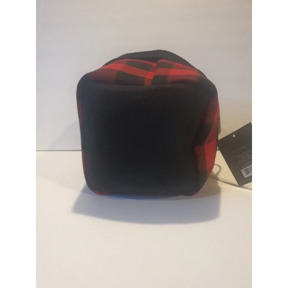 Threshold Buffalo‎ Plaid Fabric Storage Basket Red Black 6x8 Round Bin Deco